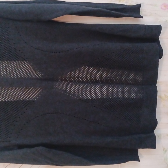 Belldini Knitted Cardigan Sweater Knit Fishnet Jet Black - Picture 6 of 6